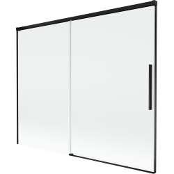 Mexen Rox kétszárnyú toló fürdőszobai paraván 190 x 150 cm, átlátszó, fekete - 8C9-190-001-70-00