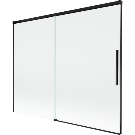 Mexen Rox kétszárnyú toló fürdőszobai paraván 190 x 150 cm, átlátszó, fekete - 8C9-190-001-70-00