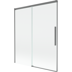 Mexen Rox 2-szárnyas tolóajtós fürdőszobai paraván, 140 x 150 cm, átlátszó, gun metal - 8C9-140-001-95-00