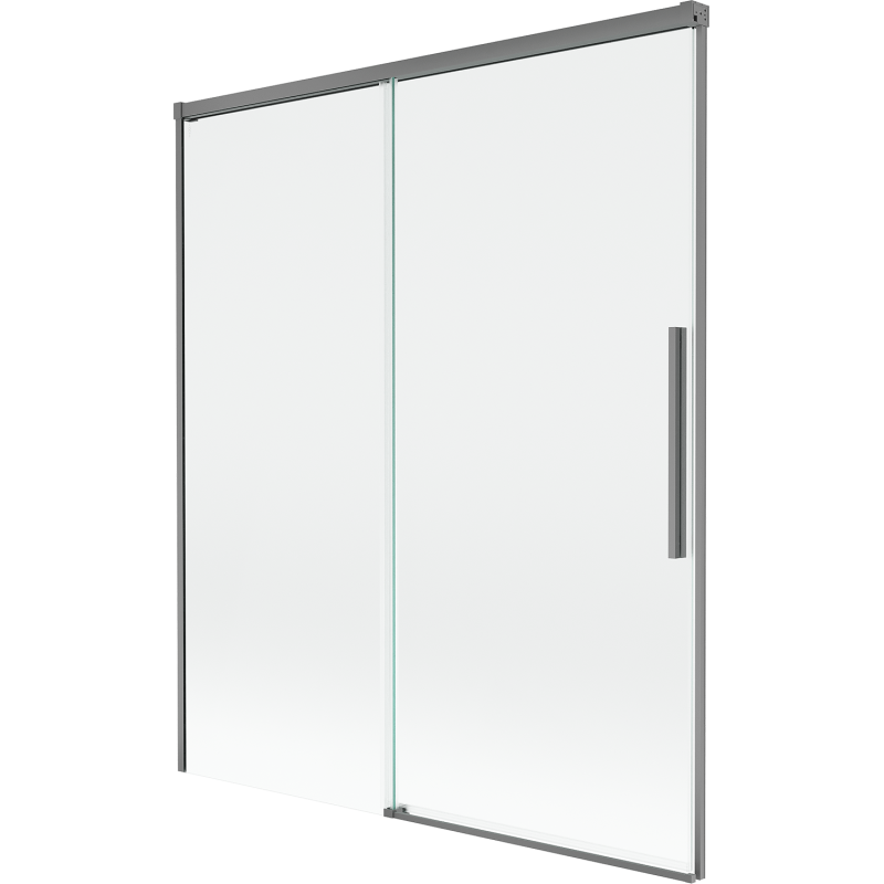 Mexen Rox 2-szárnyas tolóajtós fürdőszobai paraván, 140 x 150 cm, átlátszó, gun metal - 8C9-140-001-95-00