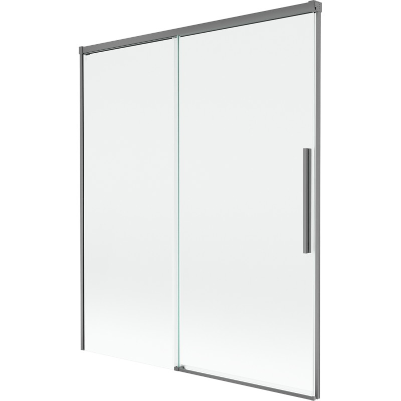 Mexen Rox kétszárnyú, toló, 140 x 150 cm-es fürdőkádparaván, átlátszó, gun metal - 8C9-140-001-95-00