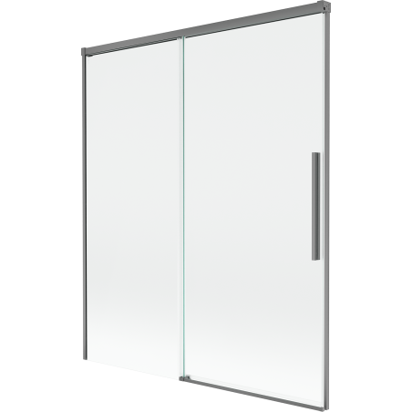Mexen Rox kétszárnyú, toló, 140 x 150 cm-es fürdőkádparaván, átlátszó, gun metal - 8C9-140-001-95-00