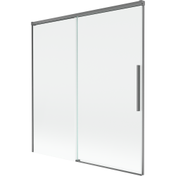 Mexen Rox kádparaván, 2-szárnyú tolóajtós, 150 x 150 cm, átlátszó, gun metal - 8C9-150-001-95-00