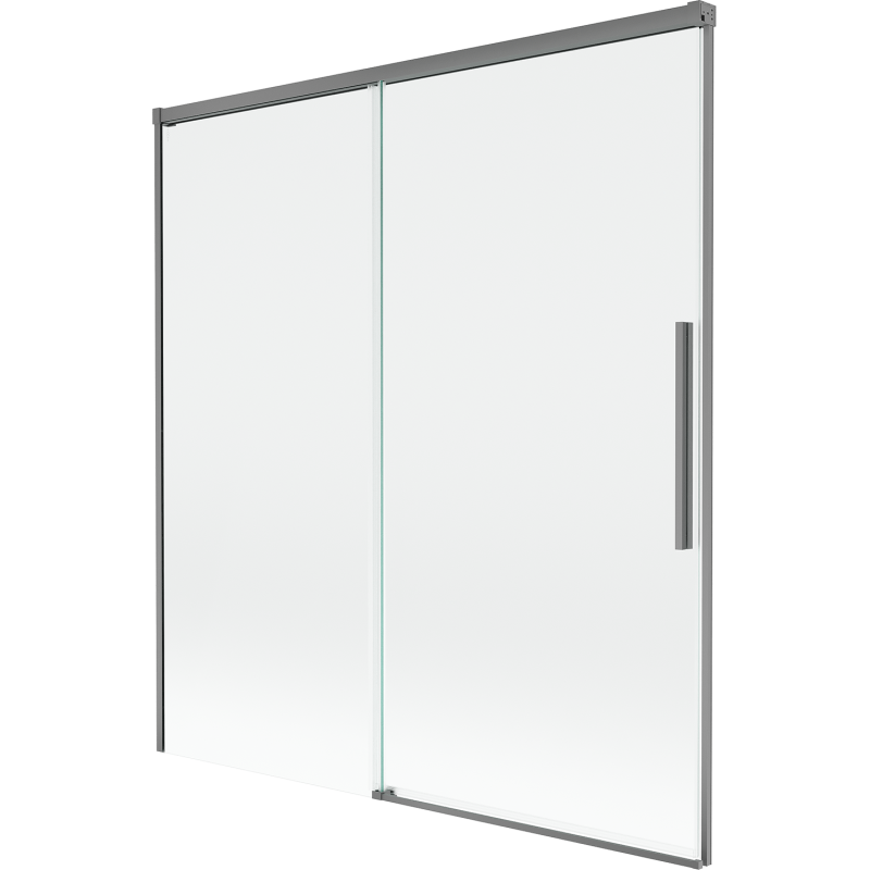 Mexen Rox kádparaván, 2-szárnyú tolóajtós, 150 x 150 cm, átlátszó, gun metal - 8C9-150-001-95-00