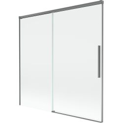 Mexen Rox perete despărțitor pentru cadă, glisant, 2 secțiuni, 160 x 150 cm, transparent, gun metal - 8C9-160-001-95-00