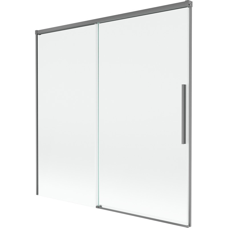 Mexen Rox 2-szárnyú tolható fürdőkád paraván 160 x 150 cm, átlátszó, gun metal - 8C9-160-001-95-00