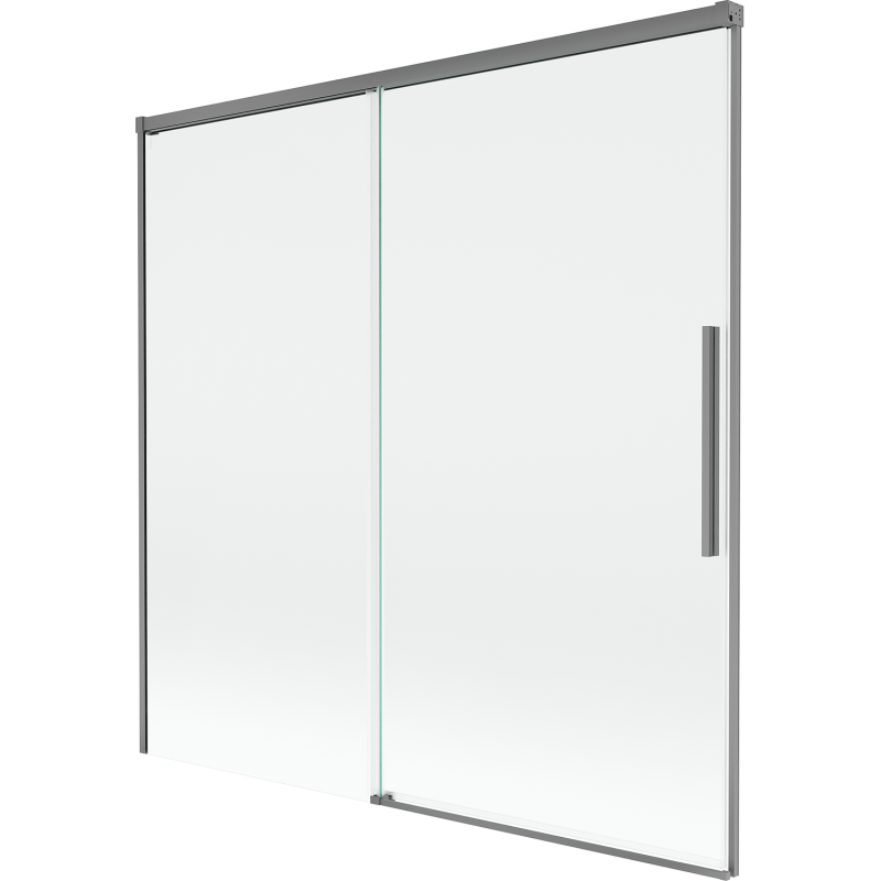 Mexen Rox fürdőkád paraván 2-részes tolóajtós 160 x 150 cm, átlátszó, gun metal - 8C9-160-001-95-00