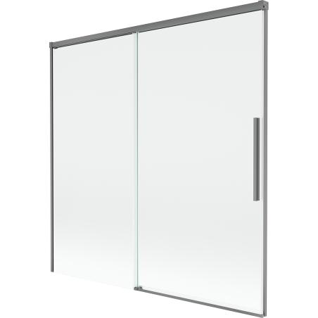 Mexen Rox fürdőkád paraván 2-részes tolóajtós 160 x 150 cm, átlátszó, gun metal - 8C9-160-001-95-00