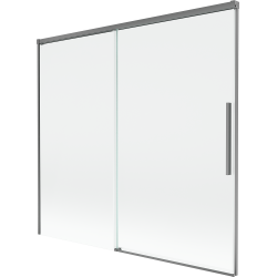 Mexen Rox 2-szárnyas, széthúzható kádparaván 170 x 150 cm, átlátszó, gun metal - 8C9-170-001-95-00