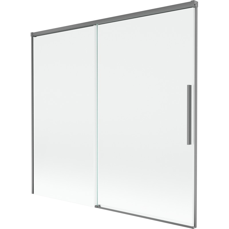 Mexen Rox 2-szárnyas, széthúzható kádparaván 170 x 150 cm, átlátszó, gun metal - 8C9-170-001-95-00