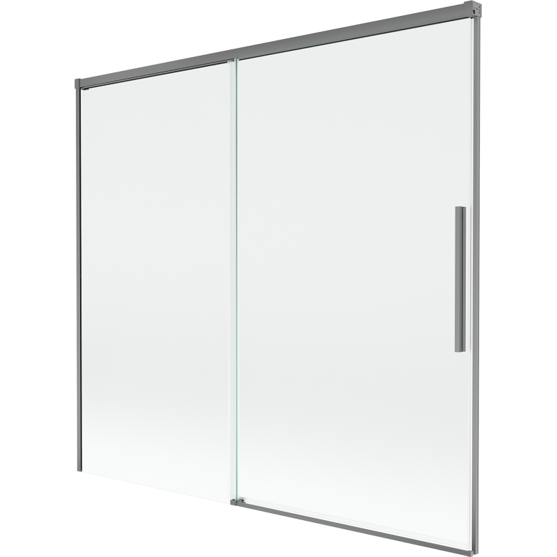 Mexen Rox fürdőkádparaván, 2-szárnyú, toló, 170 x 150 cm, átlátszó, gun metal - 8C9-170-001-95-00