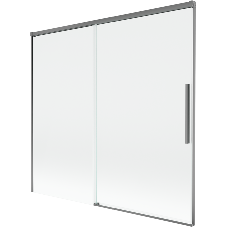 Mexen Rox fürdőkádparaván, 2-szárnyú, toló, 170 x 150 cm, átlátszó, gun metal - 8C9-170-001-95-00