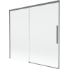 Mexen Rox fürdőkádparaván, 2-szárnyú, toló, 170 x 150 cm, átlátszó, gun metal - 8C9-170-001-95-00