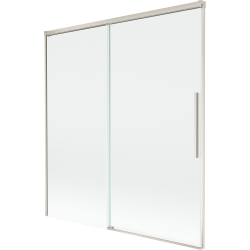 Mexen Rox kétszárnyú, tolható fürdőszobai paraván 150 x 150 cm, átlátszó, kefélt nikkel - 8C9-150-001-97-00