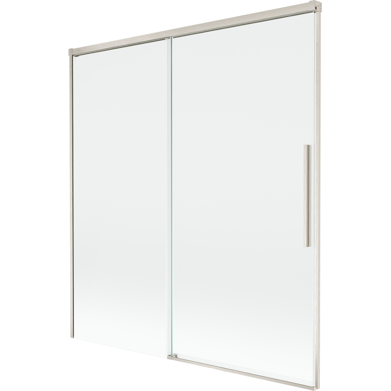 Mexen Rox kétszárnyú, tolható fürdőszobai paraván 150 x 150 cm, átlátszó, kefélt nikkel - 8C9-150-001-97-00