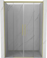Mexen Rox Duo uși de duș glisante 140 cm, transparente, auriu periat - 8C2-140-002-55-00