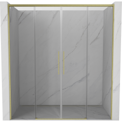 Mexen Rox toló zuhanyajtó 180 cm, átlátszó, arany kefe - 8C2-180-002-55-00