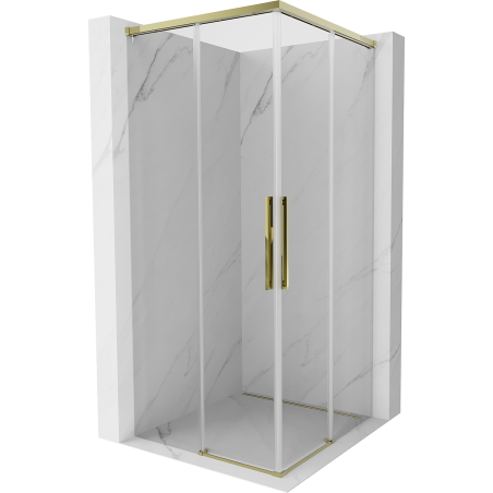 Mexen Rox Duo cabină de duș glisantă 120 x 120 cm, transparentă, auriu - 8C2D-120-120-50-00