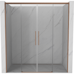 Mexen Rox tolóajtós zuhanyajtó 180 cm, átlátszó, csiszolt réz - 8C2-180-002-65-00