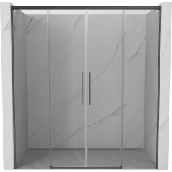Mexen Rox tolózuhanyajtó 180 cm, átlátszó, szálcsiszolt gun gray - 8C2-180-002-66-00