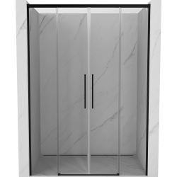 Mexen Rox toló zuhanyajtók 140 cm, áttetsző, fekete - 8C2-140-002-70-00