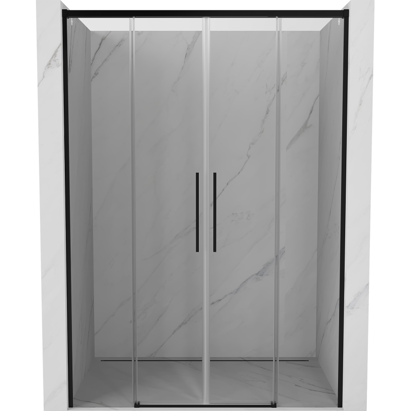 Mexen Rox uși de duș culisante 160 cm, transparente, negre - 8C2-160-002-70-00