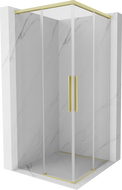 Mexen Rox Duo cabină de duș culisantă 85 x 85 cm, transparentă, auriu periat - 8C2D-085-085-55-00