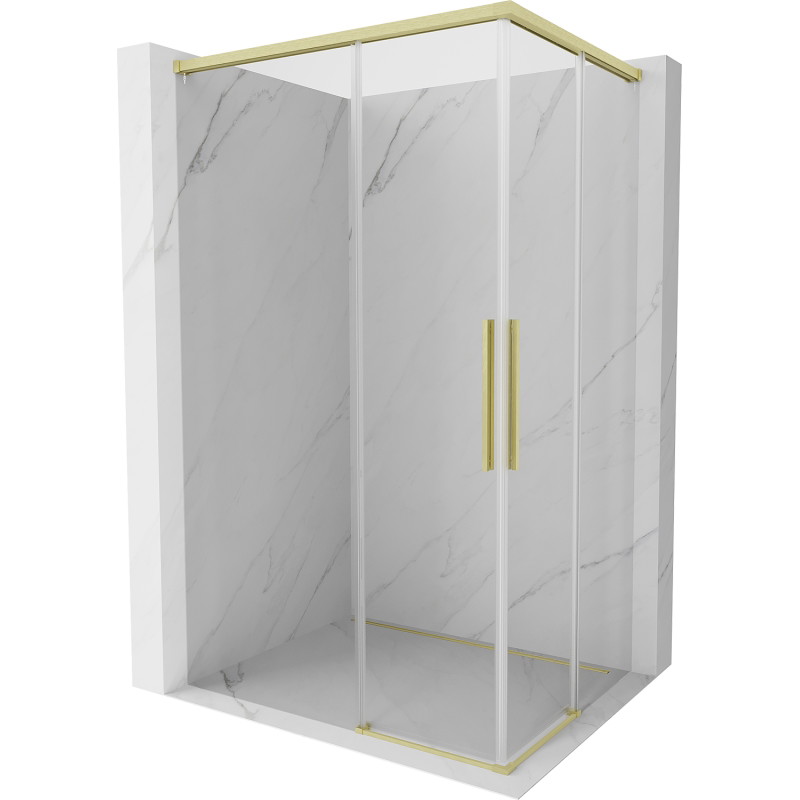 Mexen Rox Duo cabină de duș glisantă 120 x 90 cm, transparentă, auriu periat - 8C2D-120-090-55-00