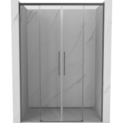 Mexen Rox tolóajtós zuhanyajtó 160 cm, átlátszó, gunmetal - 8C2-160-002-95-00