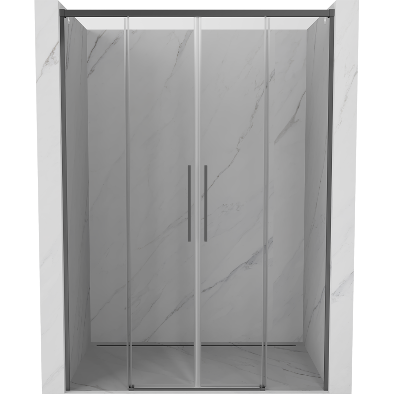 Mexen Rox tolóajtós zuhanyajtó 160 cm, átlátszó, gunmetal - 8C2-160-002-95-00