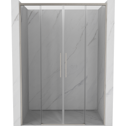 Mexen Rox tolóajtós zuhanykabin 160 cm, átlátszó, kefélt nikkel - 8C2-160-002-97-00