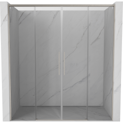 Mexen Rox 180 cm-es tolóajtós zuhanyzóajtó, átlátszó, kefélt nikkel - 8C2-180-002-97-00