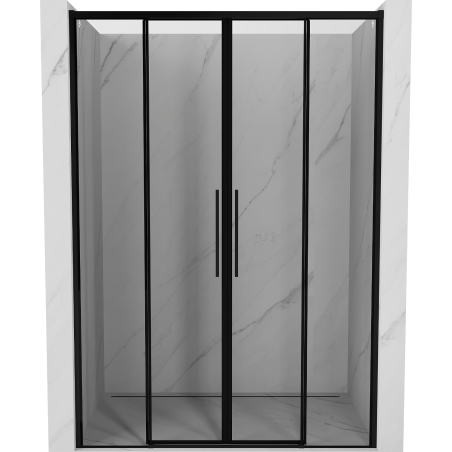 Mexen Rox 140 cm-es tolózuhany ajtó, fekete keret, fekete - 8C2-140-002-70-70