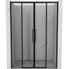 Mexen Rox 140 cm-es tolózuhany ajtó, fekete keret, fekete - 8C2-140-002-70-70