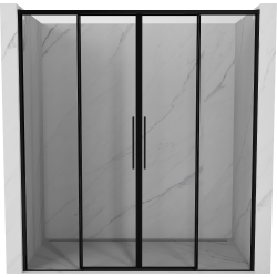 Mexen Rox 180 cm toló zuhanyajtó, fekete keret, fekete - 8C2-180-002-70-70