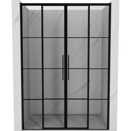 Mexen Rox uși de duș glisante 140 cm, grilaj negru, negru - 8C2-140-002-70-77