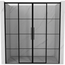 Mexen Rox 180 cm-es tolóajtós zuhanykabin, fekete minta, fekete - 8C2-180-002-70-77