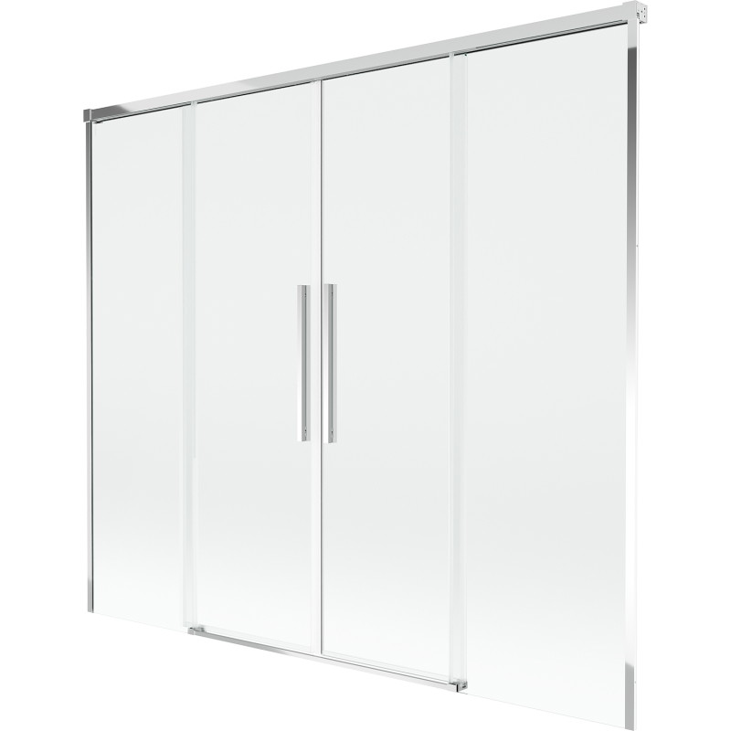 Mexen Rox kétszárnyú toló kádfal 190 x 150 cm, átlátszó, króm - 8C9-190-002-01-00