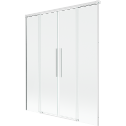 Mexen Rox 2-szárnyú, toló fürdőkád paraván 140 x 150 cm, átlátszó, fehér - 8C9-140-002-20-00