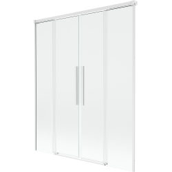 Mexen Rox paravan cadă 2-canate glisant 150 x 150 cm, transparent, alb - 8C9-150-002-20-00