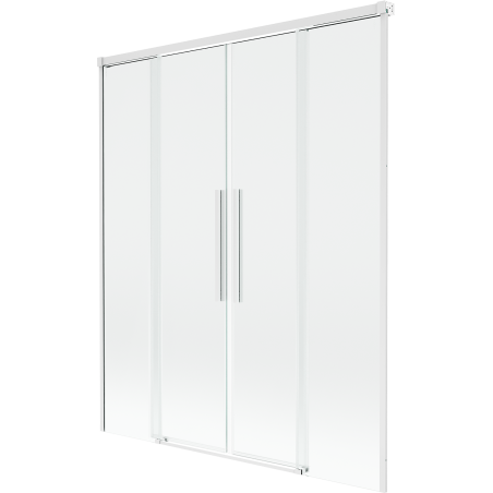 Mexen Rox paravan cadă 2-canate glisant 150 x 150 cm, transparent, alb - 8C9-150-002-20-00