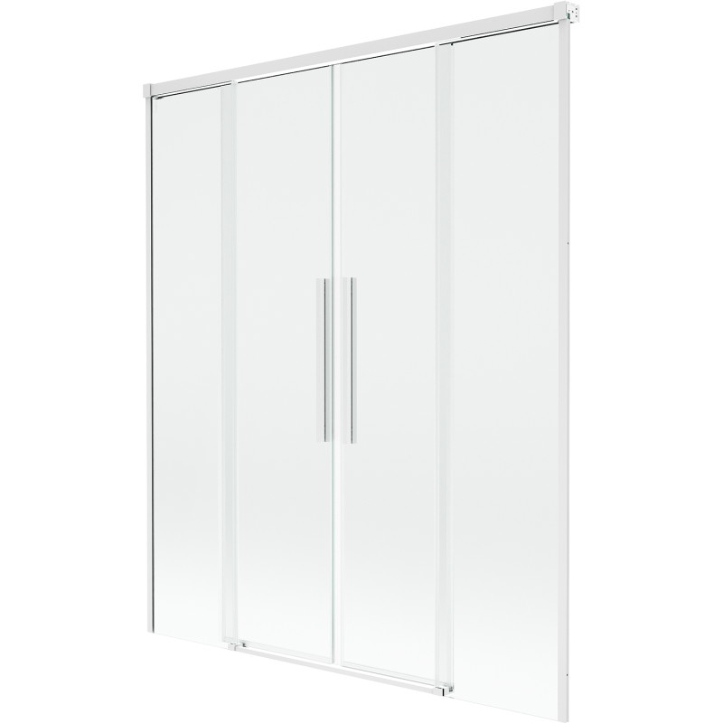 Mexen Rox kétszárnyú kádparaván, tolóajtós, 160 x 150 cm, áttetsző, fehér - 8C9-160-002-20-00