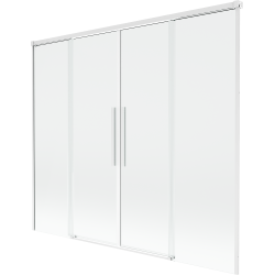 Mexen Rox paravan de cadă cu 2 aripi glisant, 180 x 150 cm, transparent, alb - 8C9-180-002-20-00