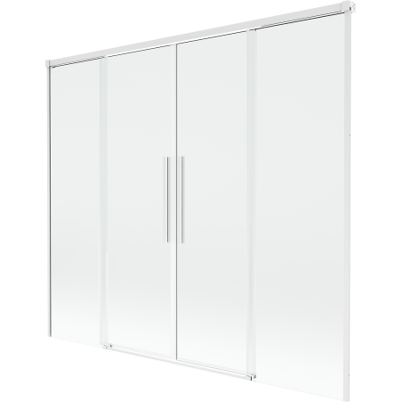 Mexen Rox paravan de cadă cu 2 aripi glisant, 180 x 150 cm, transparent, alb - 8C9-180-002-20-00