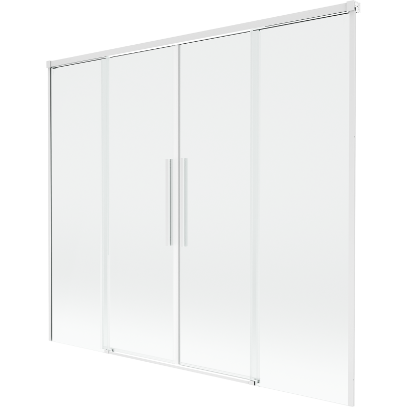 Mexen Rox paravan cadă cu 2 canaturi glisante 190 x 150 cm, transparent, alb - 8C9-190-002-20-00