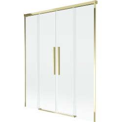 Mexen Rox paravan de cadă cu 2 canaturi extensibil 150 x 150 cm, transparent, auriu - 8C9-150-002-50-00