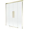 Mexen Rox 2 szárnyú, eltolható fürdőszobai paraván 150 x 150 cm, átlátszó, arany - 8C9-150-002-50-00