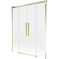 Mexen Rox paravan de cadă cu 2 panouri culisante 160 x 150 cm, transparent, auriu - 8C9-160-002-50-00