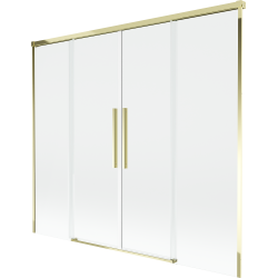 Mexen Rox 2-szárnyú, toló fürdőkád paraván 170 x 150 cm, átlátszó, arany - 8C9-170-002-50-00