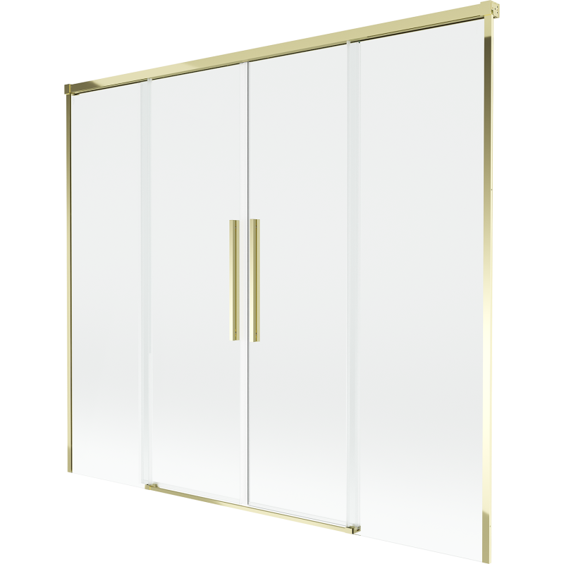 Mexen Rox kádparaván 2-szárnyas tolóajtós 180 x 150 cm, áttetsző, arany - 8C9-180-002-50-00